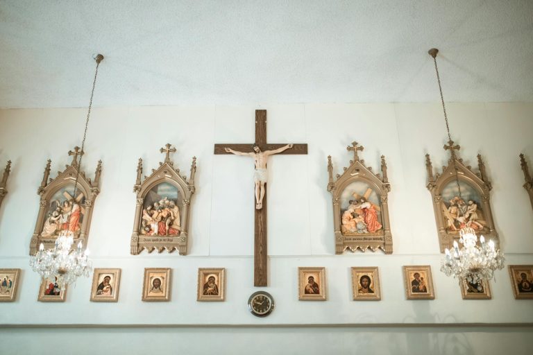 crucifix on the wall