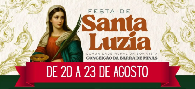 Tradição e fé: Festa de Santa Luzia movimenta Conceição da Barra de Minas a partir do dia 20